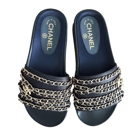 chanel chain shoes|Chanel beach sandals 2020.